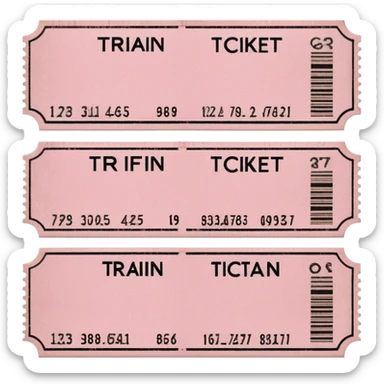 Pale pink Train tickets sticker