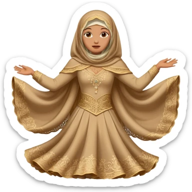 fully veiled woman dancing face also face covered sticker