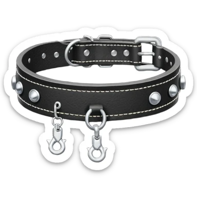 Leash – black collar with leash hanging sticker