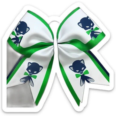 Maces Wolfpack cheerleading bow, white green navy blue sticker