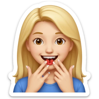 Basic emoji girl biting her nails sticker