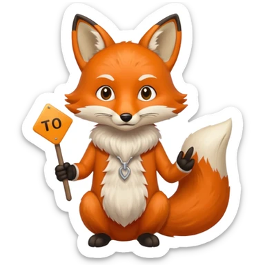 a fox HOLDING a peut-être sign sticker
