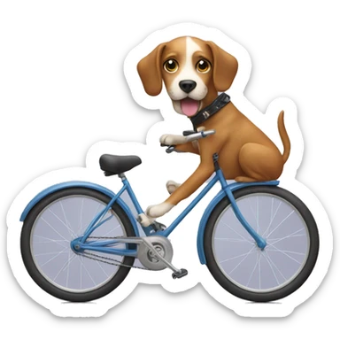 Dog on a bike  sticker