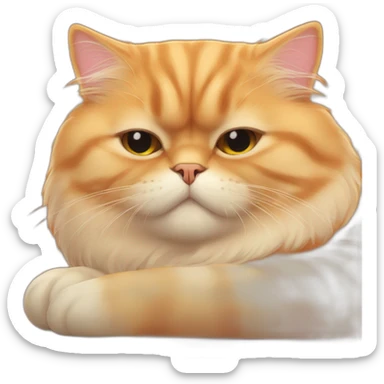 Orange persian cat sleeping sticker