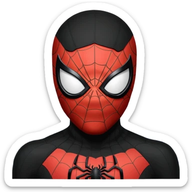 Spiderman face black costume sticker