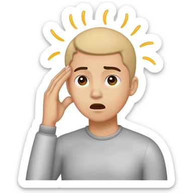 A scraching head emoji in confusion  sticker