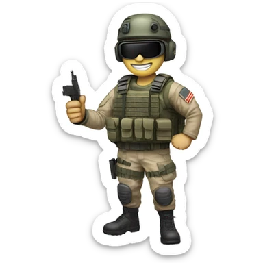 Special forces thumbs up with AR sticker