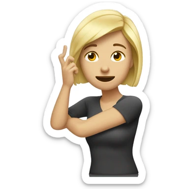 mujer rubia haciendo el dab sticker