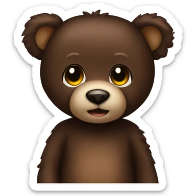teddy bear dark brown sticker