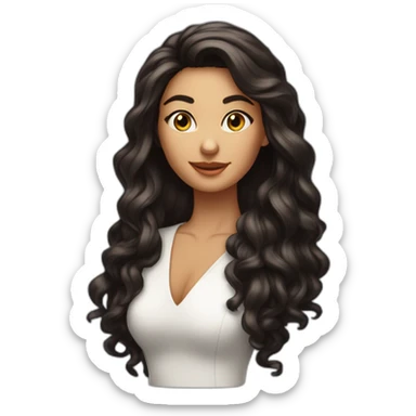 Mulher morena iluminada cabelo cacheado Secretária executiva sticker