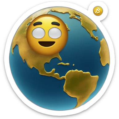 Bitcoin above the earth And he rules the world sticker