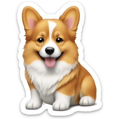 fluffy corgi with blond therapist sticker