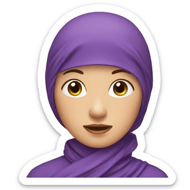 asian lady in purple head scarf sticker