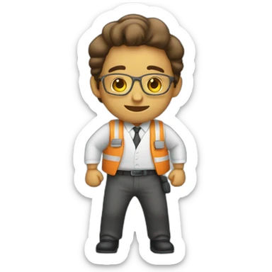 trabajadora saltando sticker