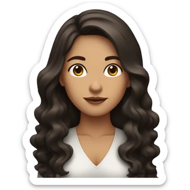 carrer woman with dark brown wavy long hair sticker