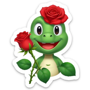 yoshi rose qui et sur mario sticker