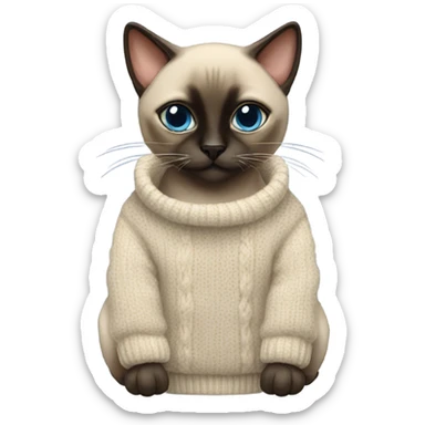 siamese cat with a sweater sticker