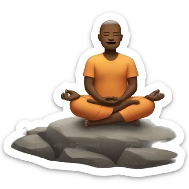 Meditation in the mountains  sticker