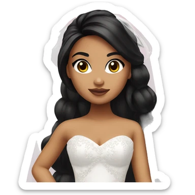 Bratz, bride, black hair, olive skin, hazel eyes sticker