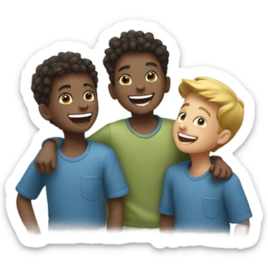happy boys sharing a moment sticker
