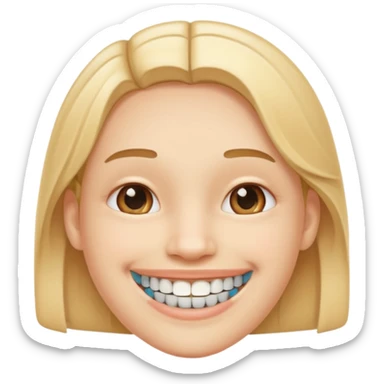 Smiling with braces sticker