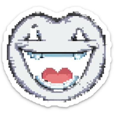 smiling face with big teeth and wide grin, happy expression sticker