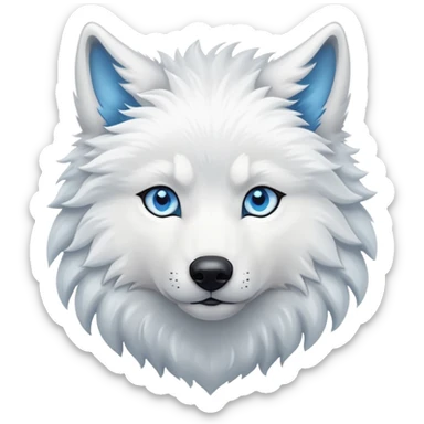 White wolf with blue eyes sticker