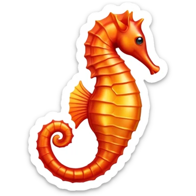Red and orange seahorse sticker
