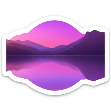Sunset on a lake sticker