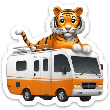Clemson-tiger-driving-a-class-a-rv sticker