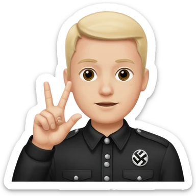 Nazi salut with fingers together sticker