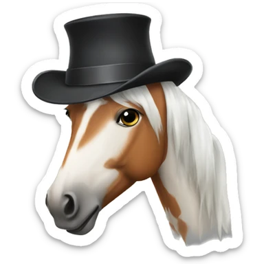Horse wearing a hat  sticker