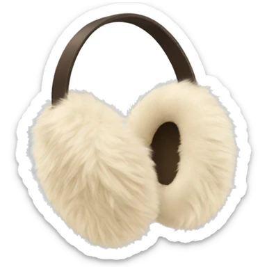 beige fur earmuffs sticker