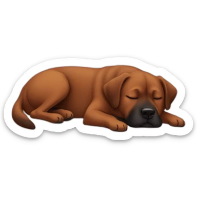 sleeping-brown-black-dog red carpet sticker