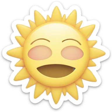 Yellow sun in a pastelle pink circle  sticker