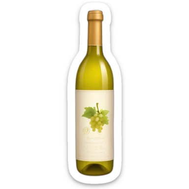 narrow bottle of white wine sticker