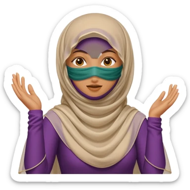 fully veiled woman dancing face also face covered sticker