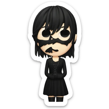 Goth birthday cake sticker