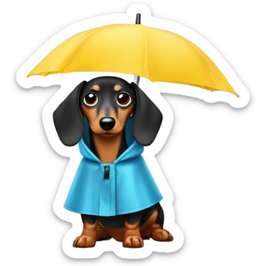 Dachshund Wearing raincoat ￼  sticker