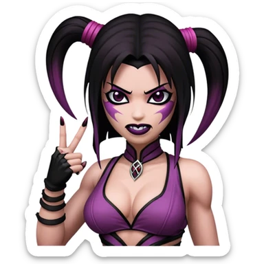 Mileena Mortal Kombat X middle finger sticker