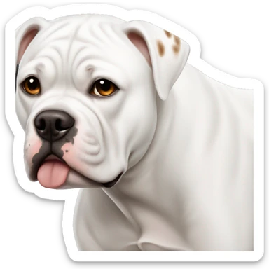 White American bulldog with brown spot left eye sticker