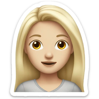A girl with fair skin, blonde hair and gray eyes sticker