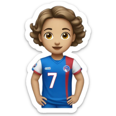 Una niña con una playera que en la playera de cruz azul numero 7 sticker