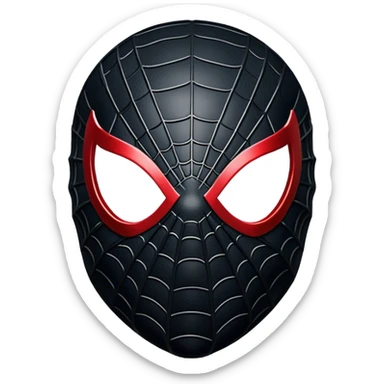 black spider man face mask sticker