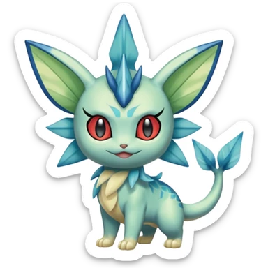 Meowscarada-Celebi-Vaporeon-Sprigatito-Litten-Pokémon (full body) sticker