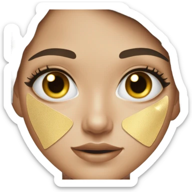 White Skin care on white freackles skin of a brunett blue eyes girl under eyes gel Gold eye patches sticker