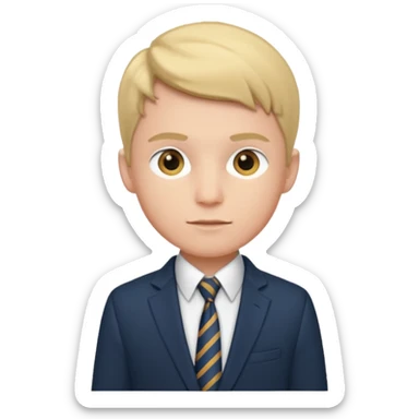 Young man, tailored trousers, a crisp button-down shirt, a blazer, and tie

 sticker