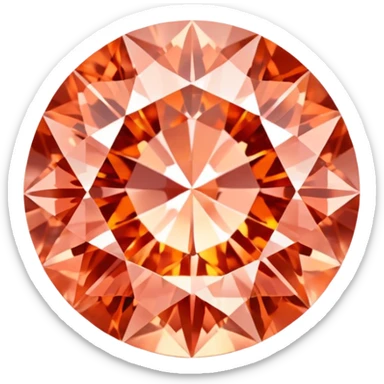 Padparadscha sapphire gemstone with unique salmon pink-orange color and brilliant facets sticker