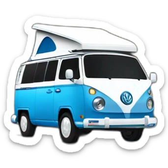 VW T6.1 California camping bus VW blue white sticker