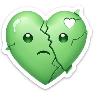 Light green heart break 💔 sticker